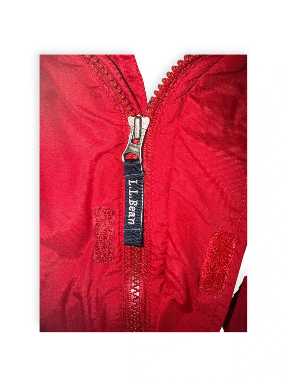 L.L. Bean Boy’s Thinsulate Parka Red/Navy Full Zip Size 4T Hidden Hood